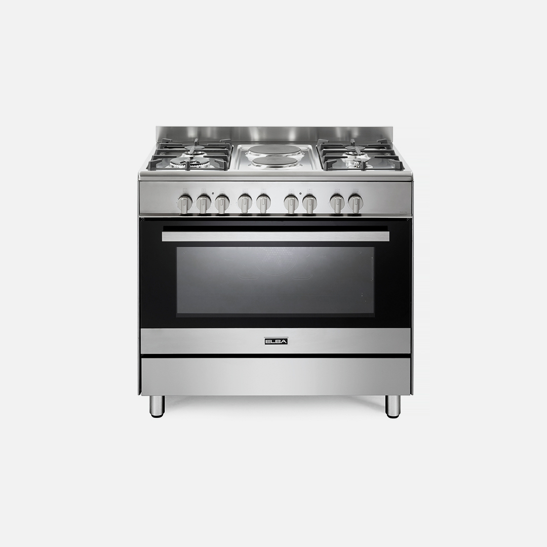 ELBA COOKER, 4 GAS BURNERS, 2 ELECTRIC HOT PLATES, ELECTRIC OVEN, 90X60CM, 100% ITALY