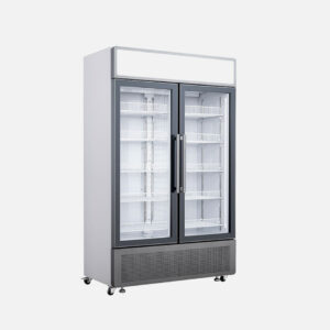 GENERALCO GLASS REFRIGERATOR, DOUBLE DOORS, 780LTR, BLACK