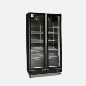 GENERALCO GLASS REFRIGERATOR, DOUBLE DOORS, 1000LTR, BLACK