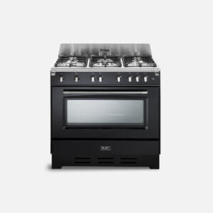 ELBA COOKER 90X60CM 5 GAS BURNERS, GAS OVEN, VINTAGE STYLE, BLACK, ITALY